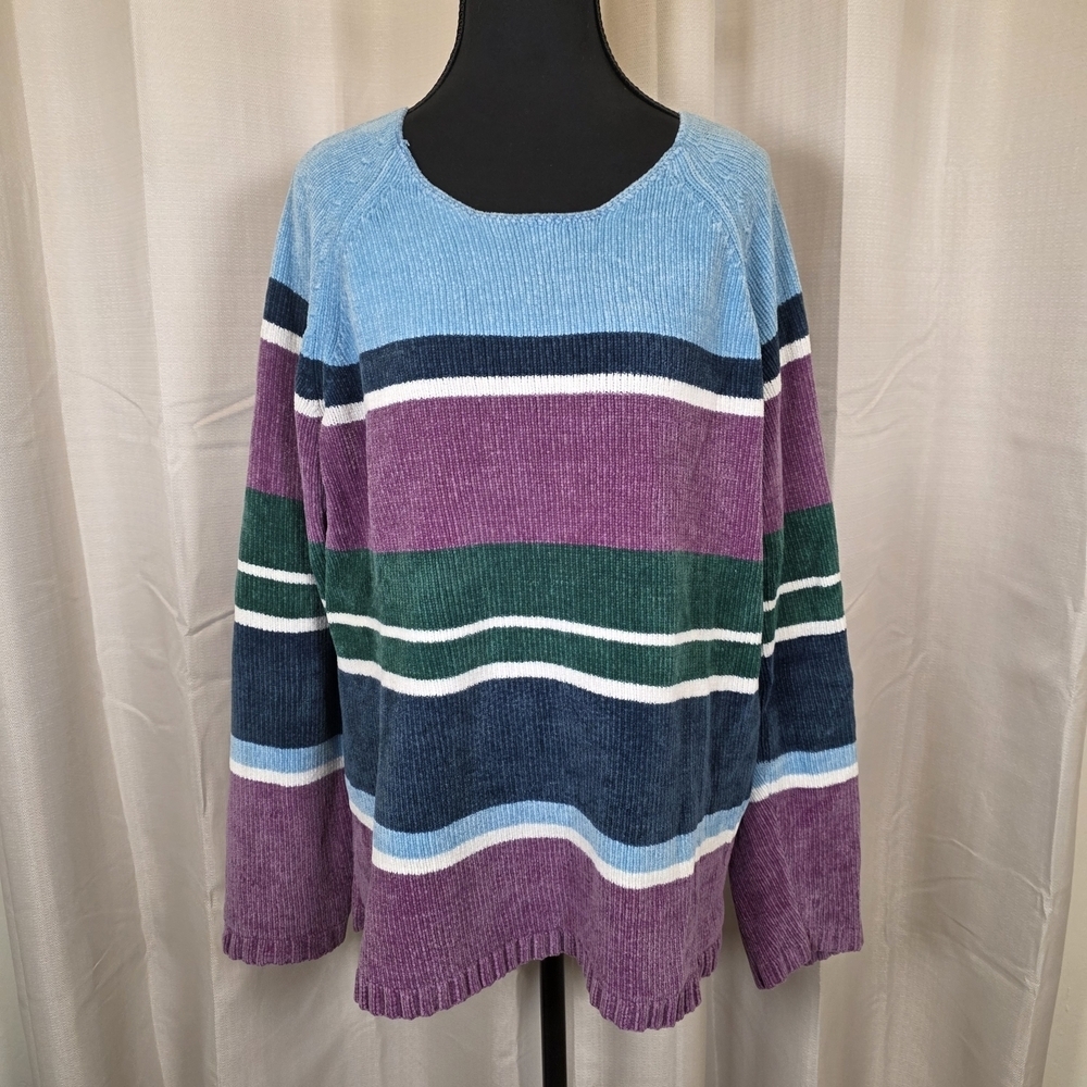 Carolyn Taylor Woman 1X Ribbed Multicolor Sweater Cozy Plus Size